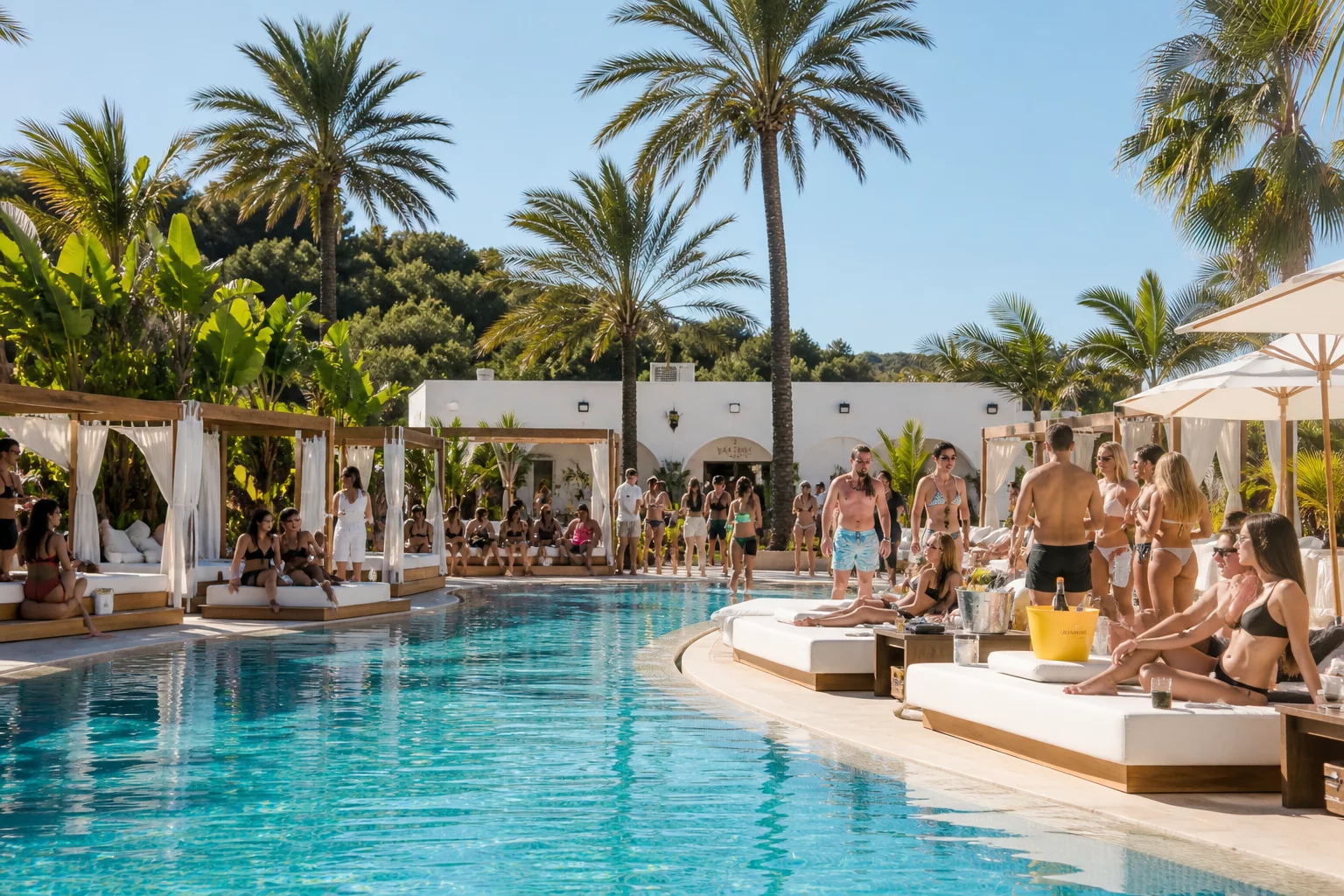 Luxury resort pool cabana day club